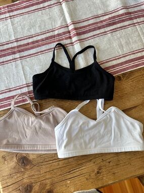 Bundle of 3 Athleta Girls medium (8-10) sports bras/ bralettes